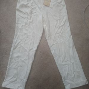 NWT Tommy Bahama cream trousers 100% silk